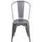 Merrick Lane Powder Coated Metal Stacking Dining Chair with Clear Coat Finish and Plastic Floor Glides for Indoor Use